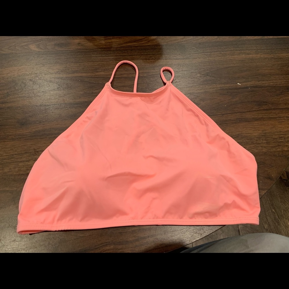 Peach/Pink halter bikini top